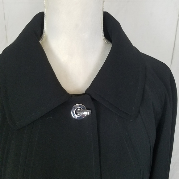 London fog black silver hardware coat - Picture 3 of 7